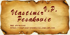 Vlastimir Pešaković vizit kartica